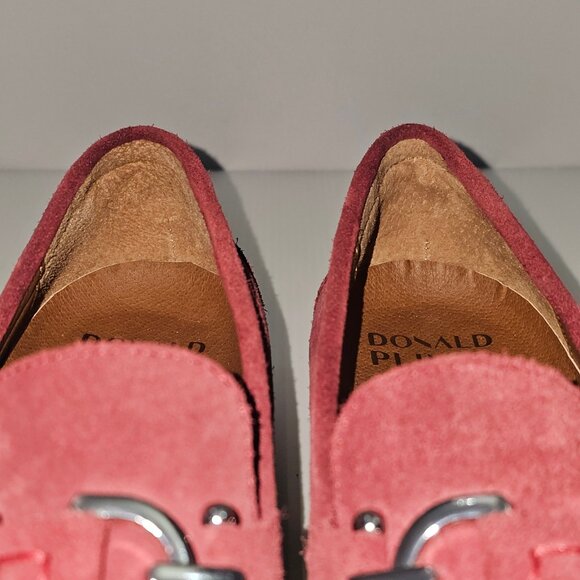 NEW Donald Pliner Clio Loafer Womens 9 Cranberry Red Suede Moc Toe Fall Casual - Picture 8 of 14